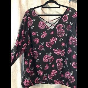 Long sleeve plus size blouse